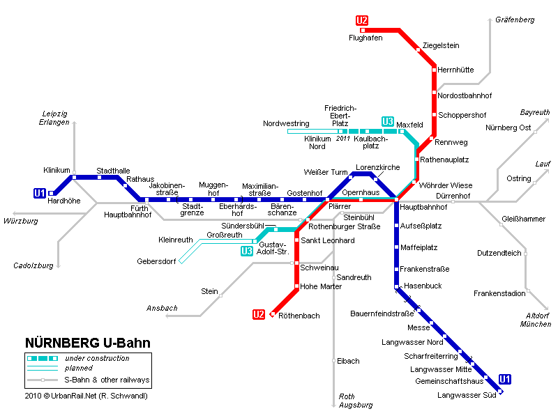 mapa del metro de NÃºremberg